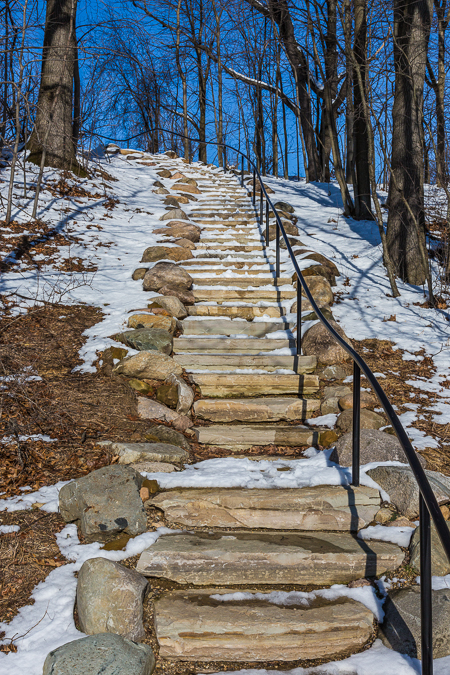 Limestone Steps in Historic Bridge Park in Calhoun County, MI