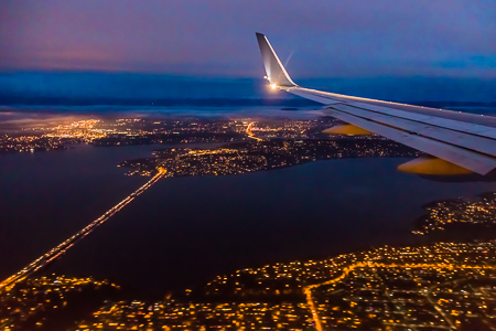 Coming in over Lake Washington on Final Approach to Seattle
